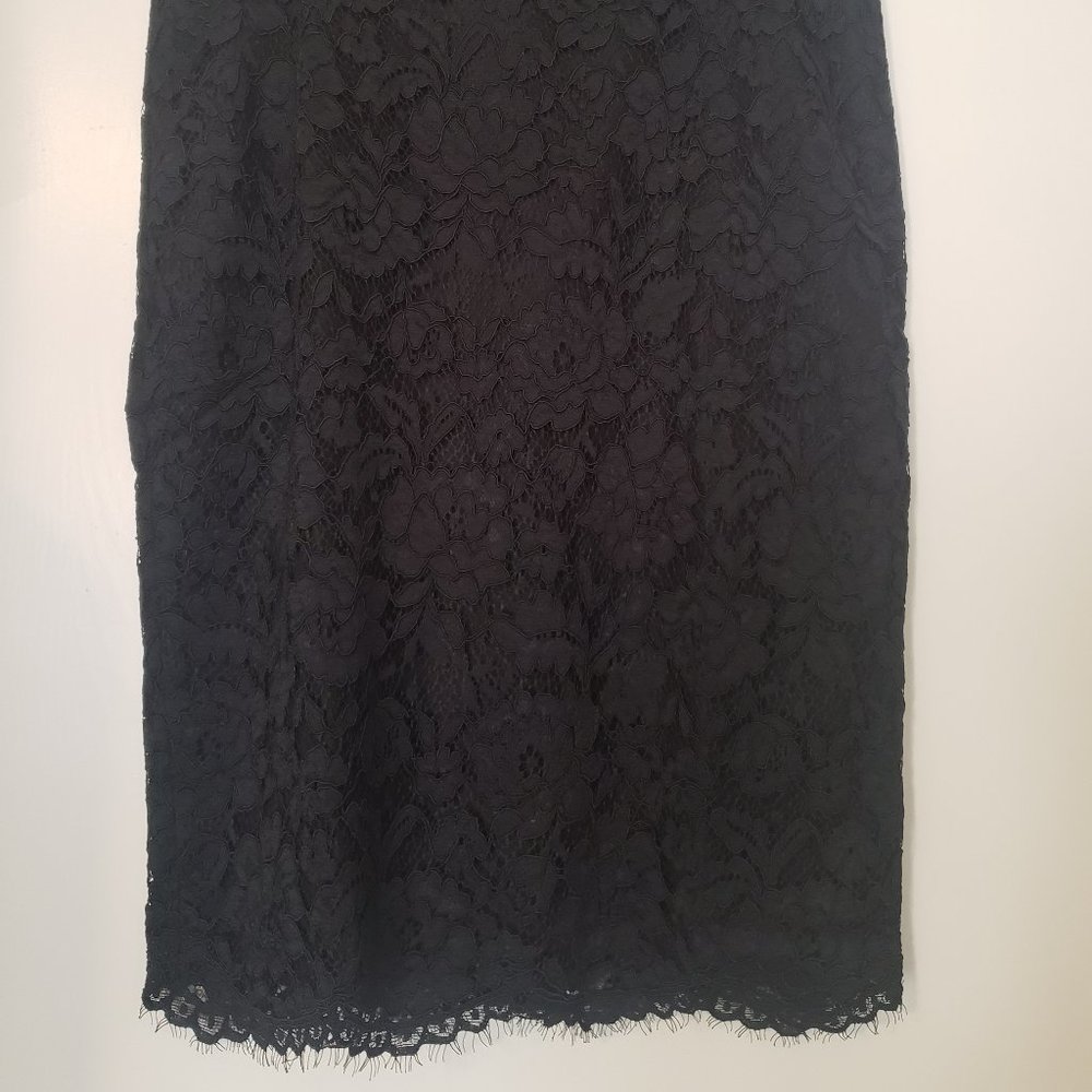 Talbots, black lace skirt